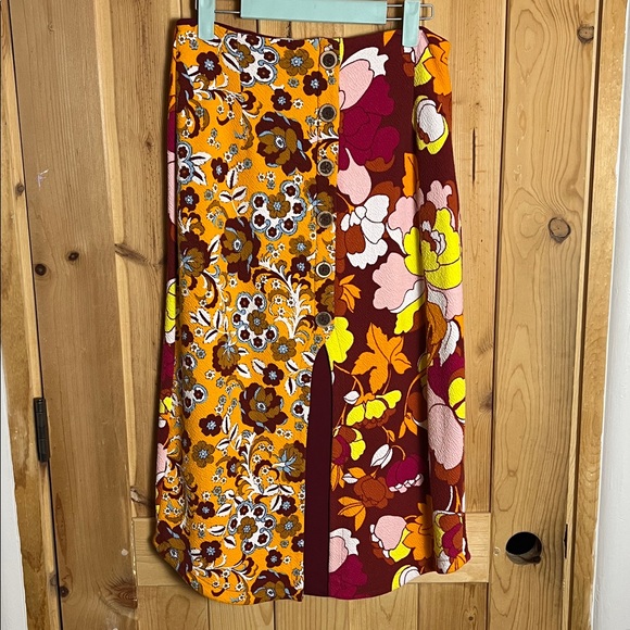 MAEVE x Anthropologie Button Front Cutout Midi skirt - Picture 2 of 7